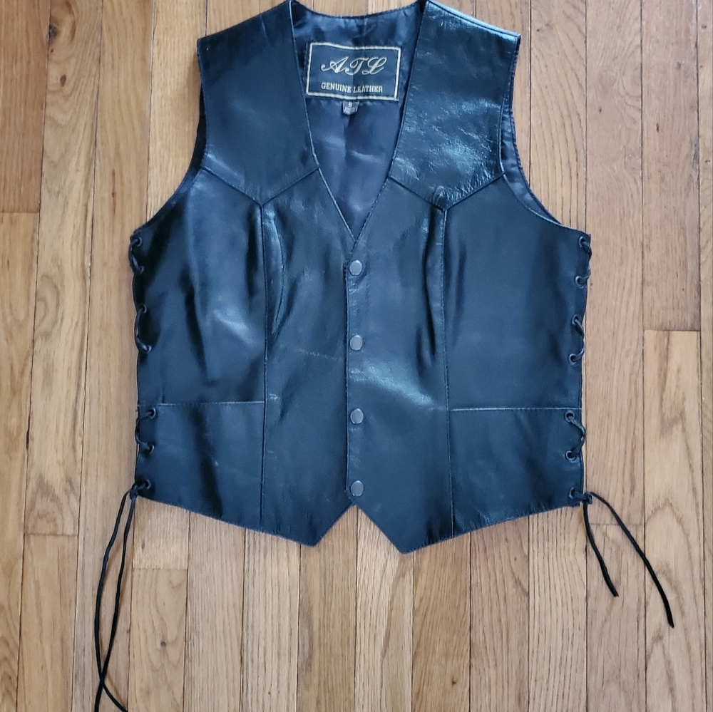 Leather Motorcycle Biker Vest